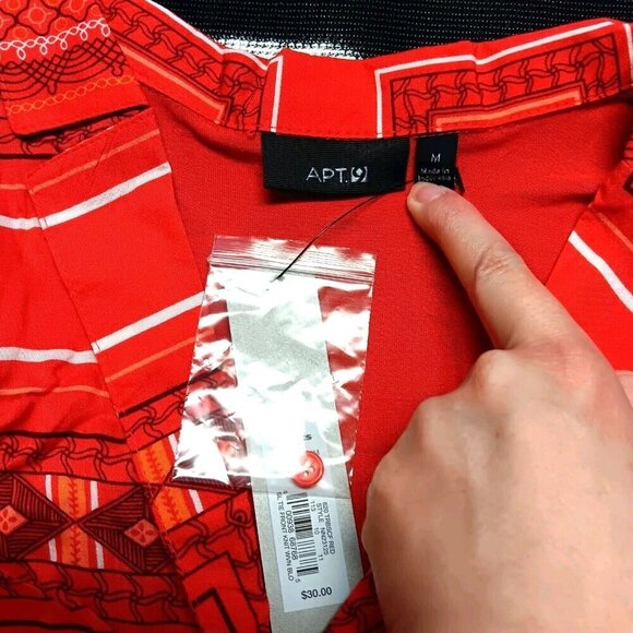 Apt. 9 Tank Top Blouse Y2K Sleeveless Medium Red Bohemian Boho LIGHTWEIGHT NWT - Picture 6 of 6